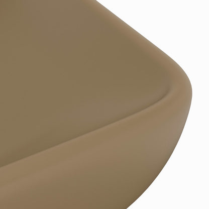 Baderomsvask Luksuriøs rektangulær matt kremhvit 71x38 cm keramikk