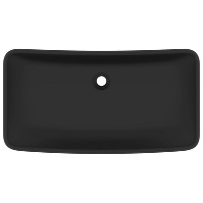Baderomsvask Luksuriøs firkantet matt Svart 71x38 cm keramikk