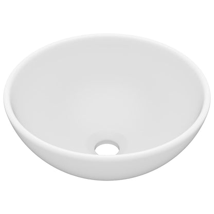Baderomsvask Luksuriøs rund matt Hvit 32,5x14 cm keramisk