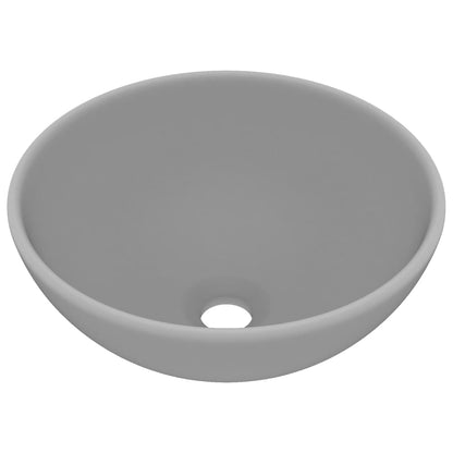 Baderomservant Luksuriøs rund matt lysegrå 32,5x14 cm keramisk