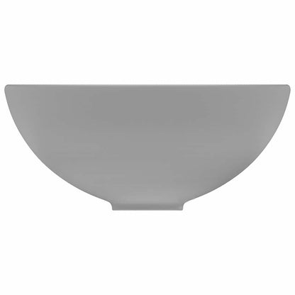 Baderomservant Luksuriøs rund matt lysegrå 32,5x14 cm keramisk