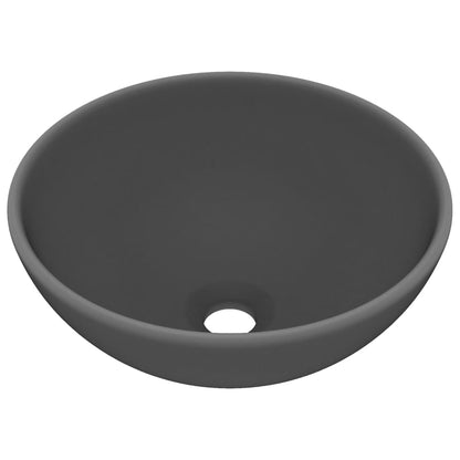 Baderomservant Luksuriøs rund matt mørkegrå 32,5x14 cm keramisk