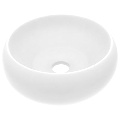 Baderomsvask Luksuriøs rund matt Hvit 40x15 cm keramisk
