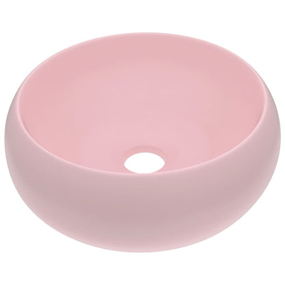 Baderomsvask Luksuriøs rund matt rosa 40x15 cm keramisk