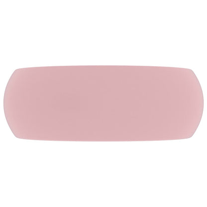 Baderomsvask Luksuriøs rund matt rosa 40x15 cm keramisk
