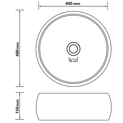 Baderomsvask Luksuriøs rund matt rosa 40x15 cm keramisk