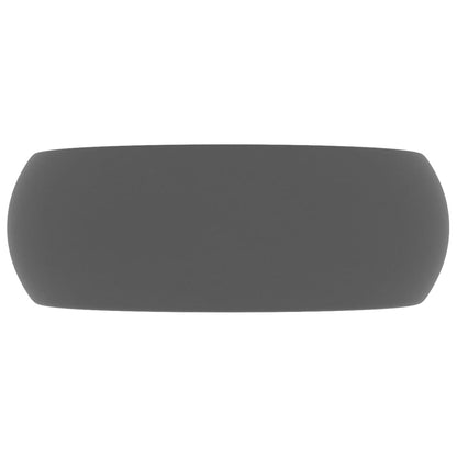 Baderomservant Luksuriøs rund matt mørkegrå 40x15 cm keramisk