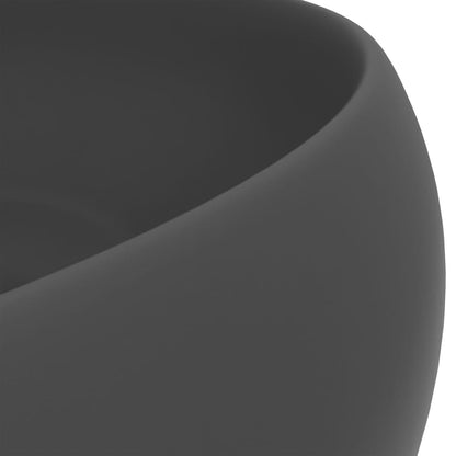 Baderomservant Luksuriøs rund matt mørkegrå 40x15 cm keramisk