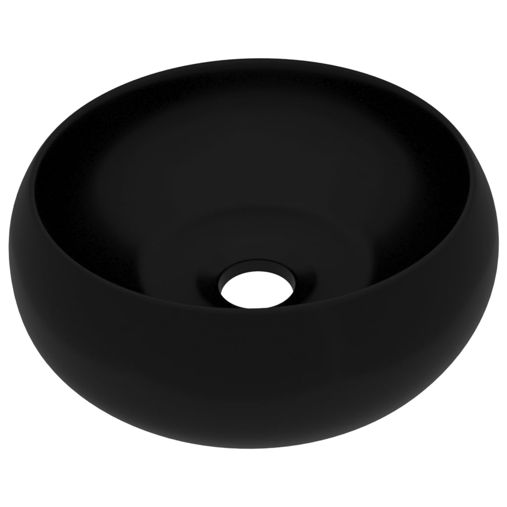 Baderomservant Luksuriøs rund matt Svart 40x15 cm keramisk