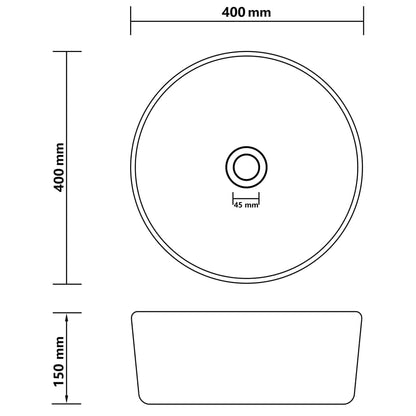 Baderomsvask Luksuriøs rund matt Hvit 40x15 cm keramisk