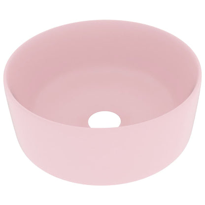 Baderomsvask Luksuriøs rund matt rosa 40x15 cm keramisk