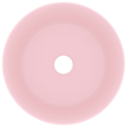 Baderomsvask Luksuriøs rund matt rosa 40x15 cm keramisk