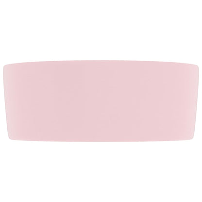 Baderomsvask Luksuriøs rund matt rosa 40x15 cm keramisk
