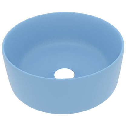 Baderomservant Luksuriøs rund matt lyseblå 40x15 cm keramisk