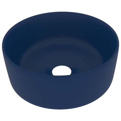 Baderomsvask Luksuriøs rund matt mørkeblå 40x15 cm keramisk