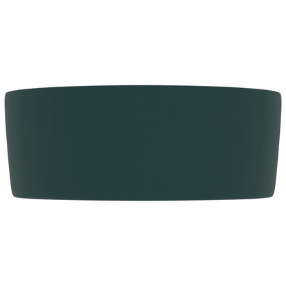 Baderomsvask Luksuriøs rund matt mørkegrønn 40x15 cm keramisk