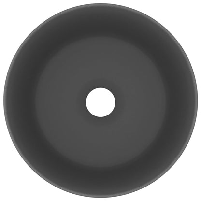 Baderomservant Luksuriøs rund matt mørkegrå 40x15 cm keramisk