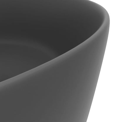Baderomservant Luksuriøs rund matt mørkegrå 40x15 cm keramisk