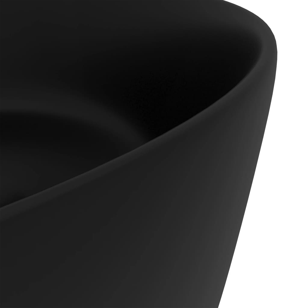 Baderomservant Luksuriøs rund matt Svart 40x15 cm keramisk