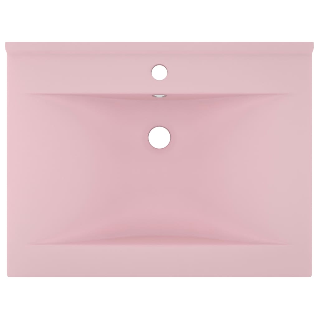 Baderomsvask Luksuriøs med kranhull matt rosa 60x46 cm keramisk