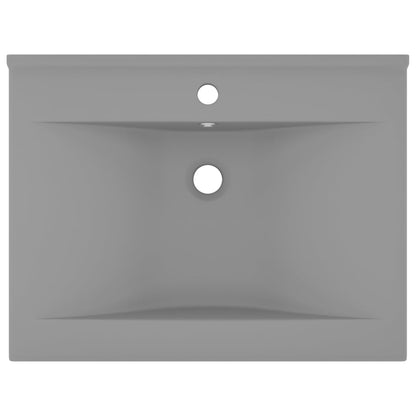 Baderomsvask Luksuriøs med kranhull matt lysegrå 60x46 cm keramisk