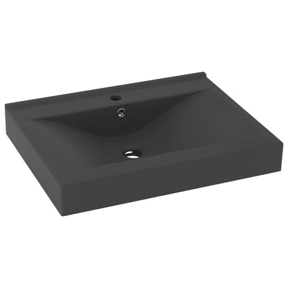 Baderomsvask Luksuriøs med kranhull matt mørkegrå 60x46 cm keramisk