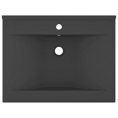 Baderomsvask Luksuriøs med kranhull matt mørkegrå 60x46 cm keramisk