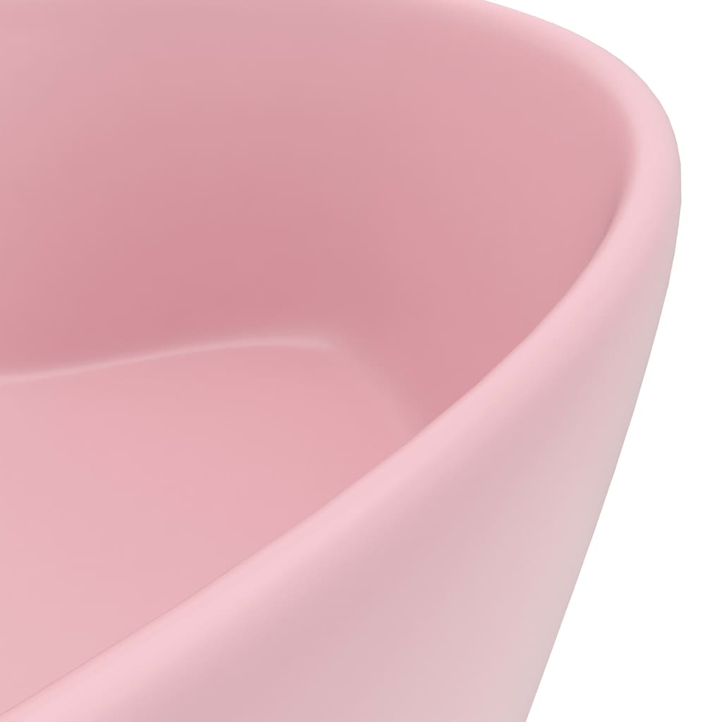 Baderomsvask Luksuriøs med overløp matt rosa 36x13 cm keramisk