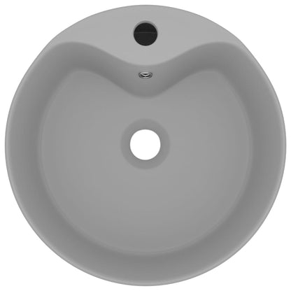 Baderomsvask Luksuriøs med overløp matt lysegrå 36x13 cm keramisk
