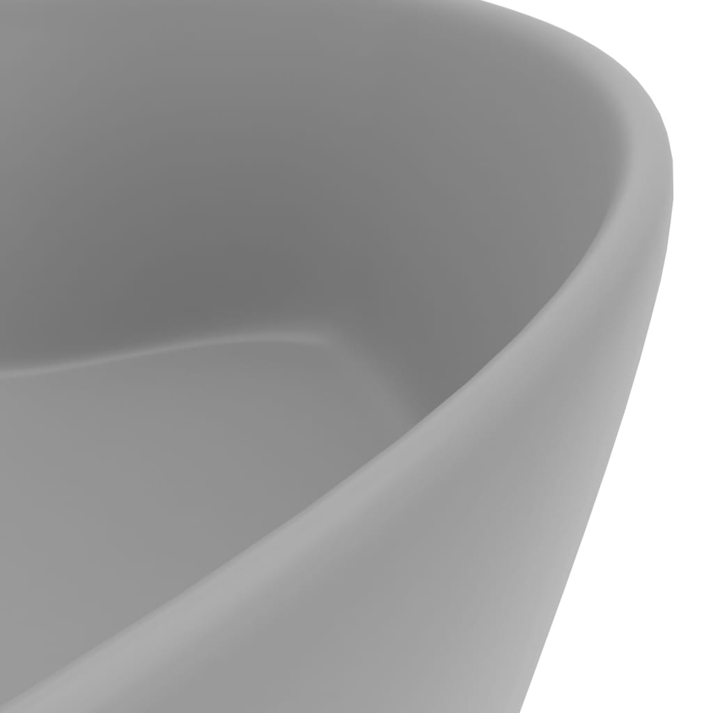 Baderomsvask Luksuriøs med overløp matt lysegrå 36x13 cm keramisk