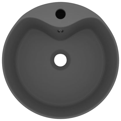 Baderomservant Luksuriøs med overløp matt mørkegrå 36x13 cm keramisk