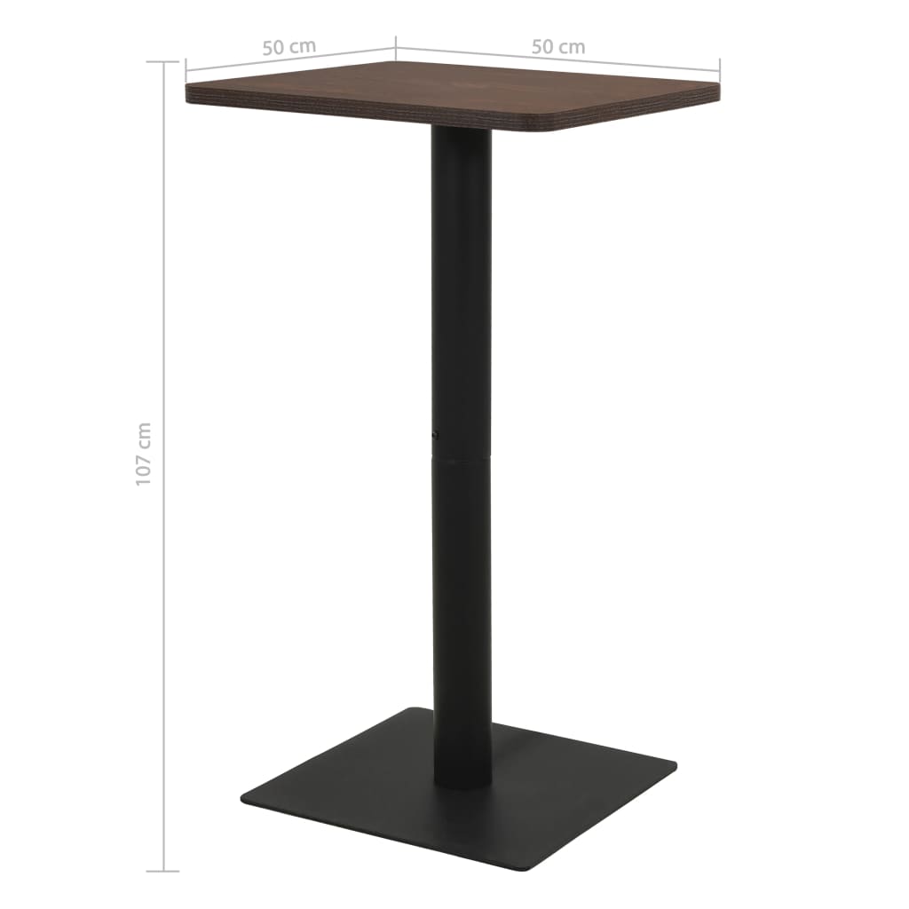 Bistrobord mørk aske 50x50x107 cm