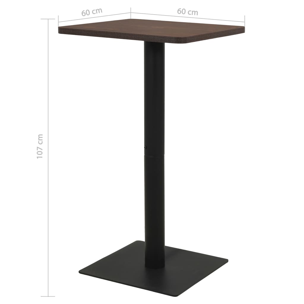 Bistrobord mørk aske 60x60x107 cm