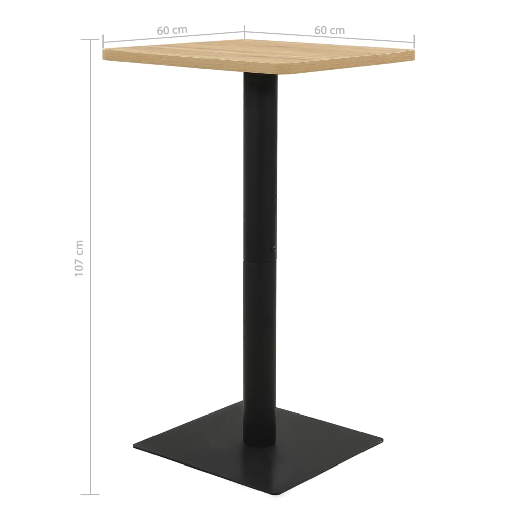Bistrobord eikefarge 60x60x107 cm