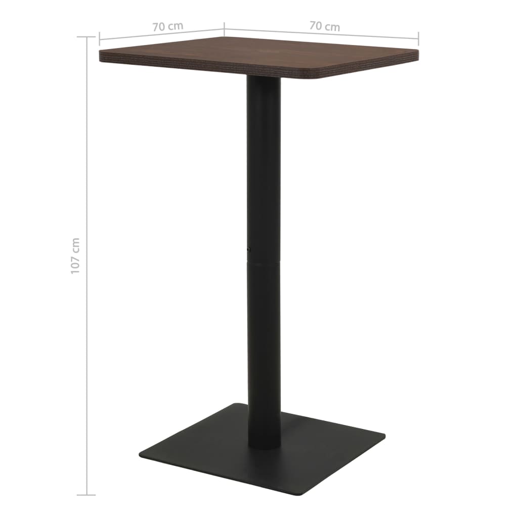 Bistrobord mørk aske 70x70x107 cm
