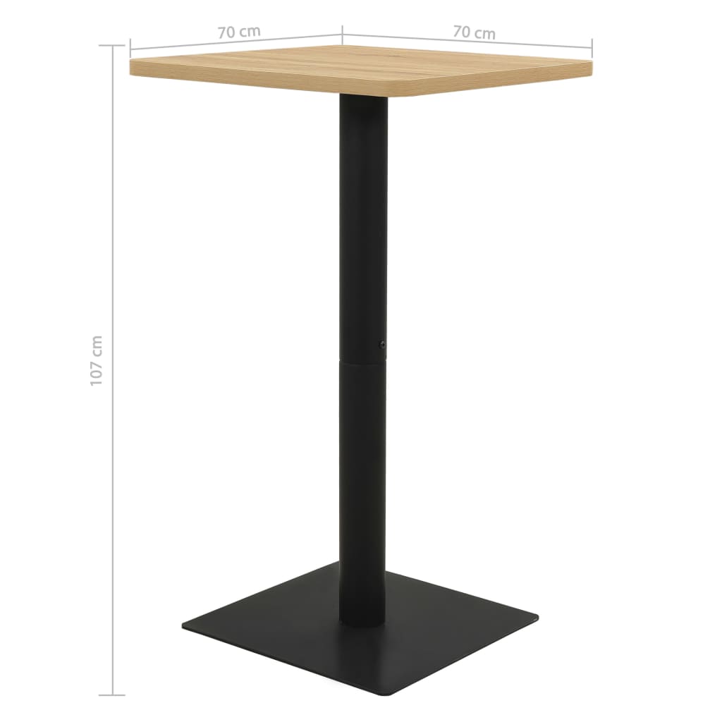 Bistrobord eikefarge 70x70x107 cm