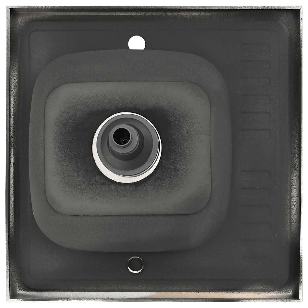 Kjøkkenvask med avløpssett sølv 600x600x155 mm rustfritt stål