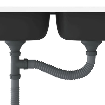 Kjøkkenvask Dobbel sølv 800x600x155 mm rustfritt stål