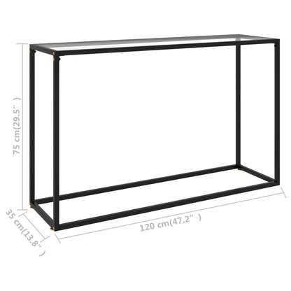 Avlastningsbord Konsollbord DIV. gjennomsiktig 120x35x75 cm herdet glass