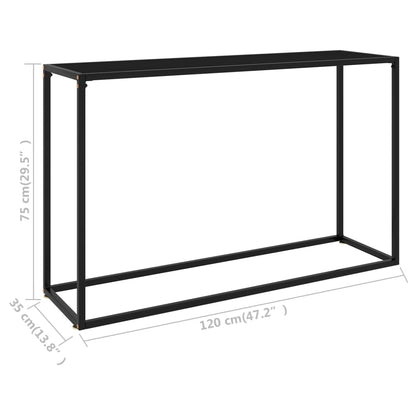 Avlastningsbord Konsollbord Svart 120x35x75 cm herdet glass