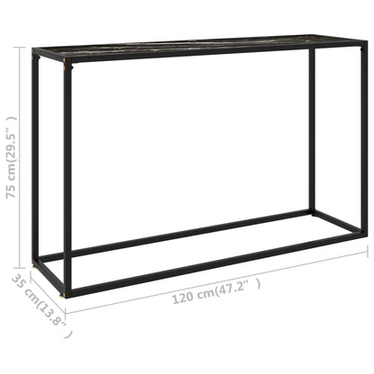 Avlastningsbord Konsollbord Svart 120x35x75 cm herdet glass
