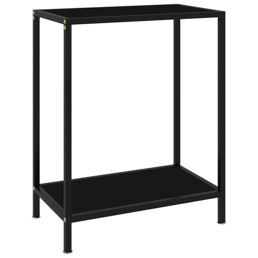 Avlastningsbord Konsollbord DIV.Svart 60x35x75 cm herdet glass