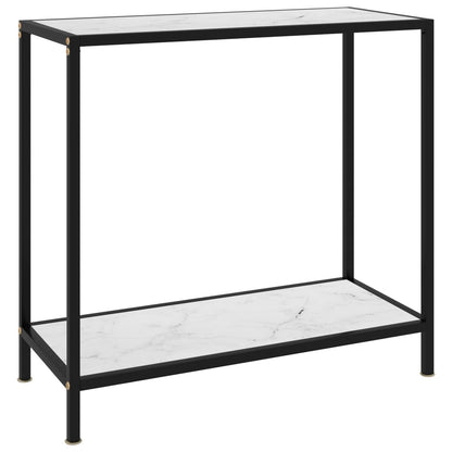 Avlastningsbord Konsollbord Hvit 80x35x75 cm herdet glass