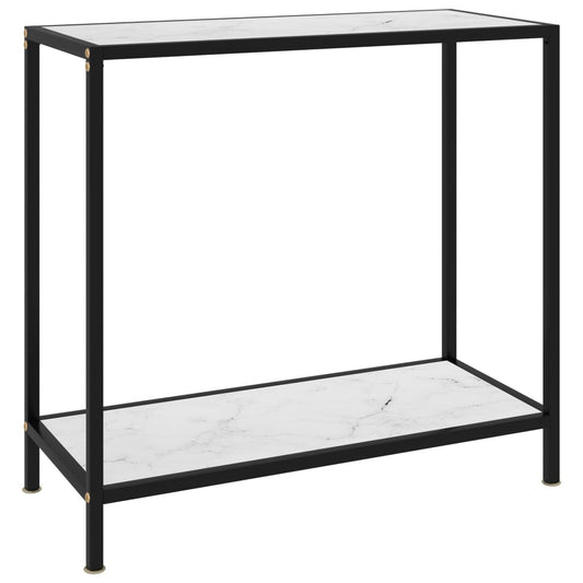 Avlastningsbord Konsollbord Hvit 80x35x75 cm herdet glass
