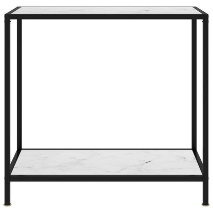 Avlastningsbord Konsollbord Hvit 80x35x75 cm herdet glass