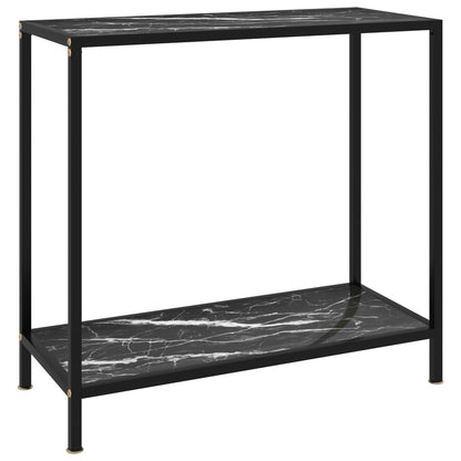 Avlastningsbord Konsollbord Svart 80x35x75 cm herdet glass