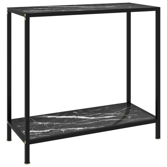 Avlastningsbord Konsollbord Svart 80x35x75 cm herdet glass