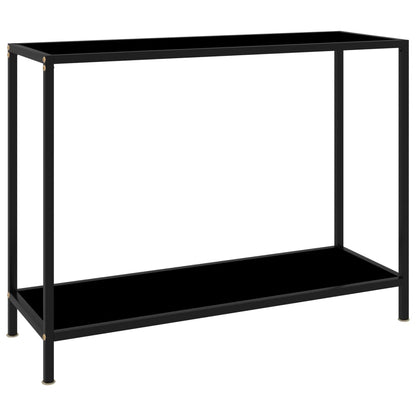Avlastningsbord Konsollbord Svart 100x35x75 cm herdet glass