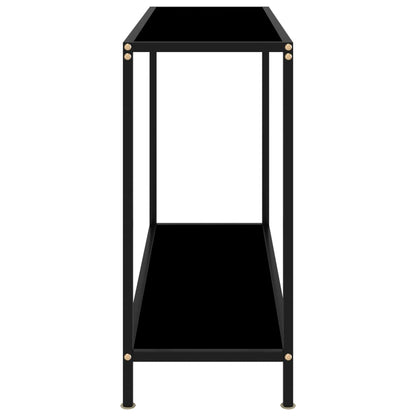 Avlastningsbord Konsollbord Svart 100x35x75 cm herdet glass