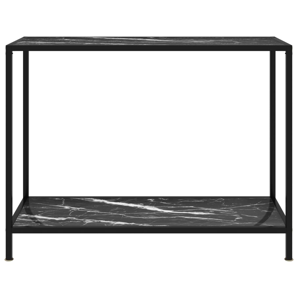 Avlastningsbord Konsollbord Svart 100x35x75 cm herdet glass